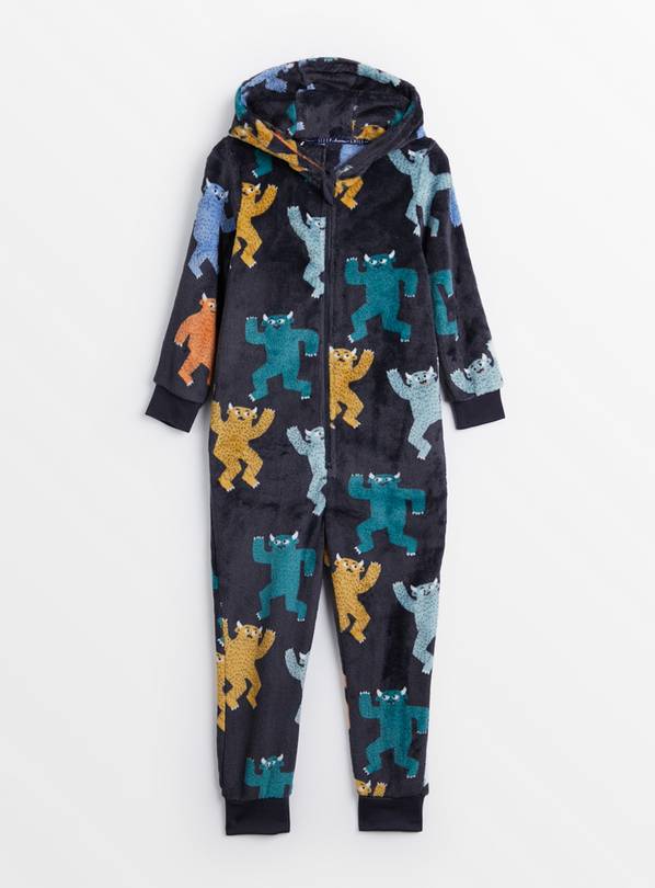 Buy Navy Monster Fleece All In One 5 6 years Pyjamas Tu